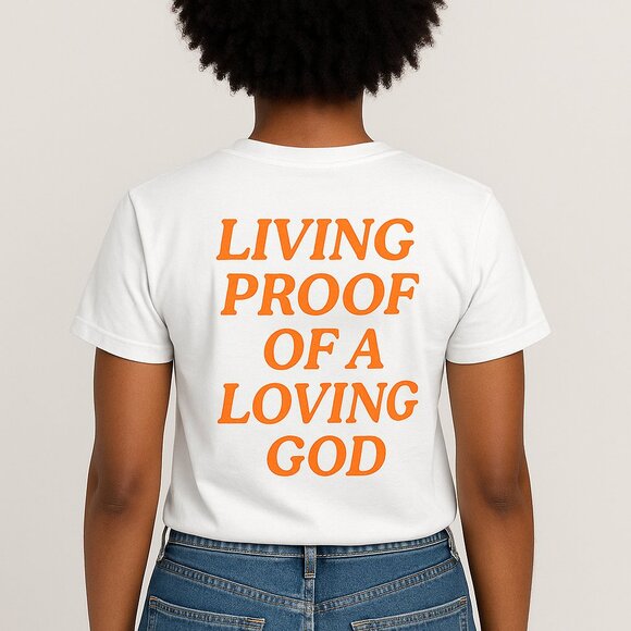 Living Proof of a Loving God Shirt Christian Comfort Colors Oversized Tee - Picture 2 of 2